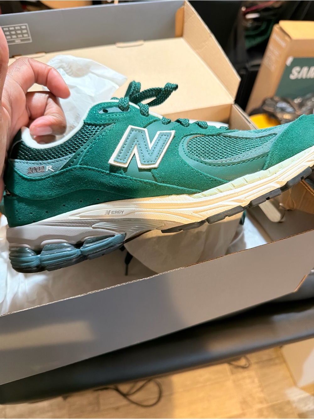 New Balance Green Suede & Mesh 2002R Runner